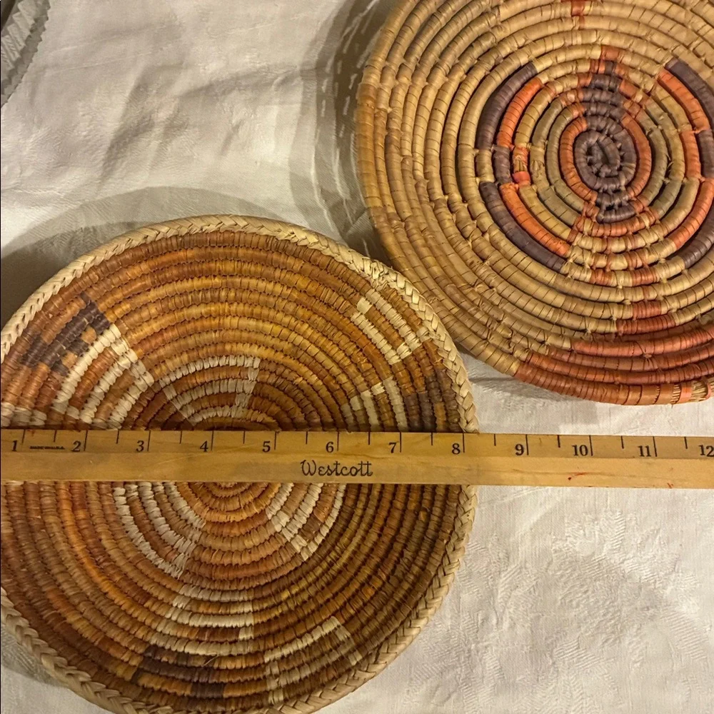 Navajo Woven Baskets ceremonial baskets Hand Woven Sumac Set/2 wedding Baskets